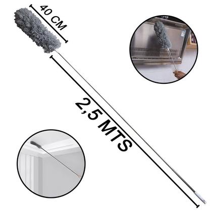 Imagem de Espanador Eletrostático Tira pó Com Cabo Extensor 2,50 Mts