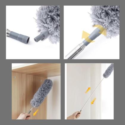 Imagem de Espanador Extensível Lavável Mop Telescópico Microfibra