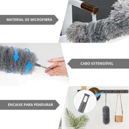 Imagem de Espanador Retátil Extensível Lavável Telescópico Mop