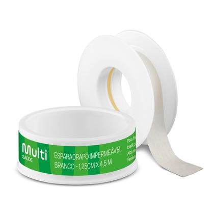 Imagem de Esparadrapo Impermeável Alta Compressão 1,25cm x 4,5m Branco Multi Saúde HC670
