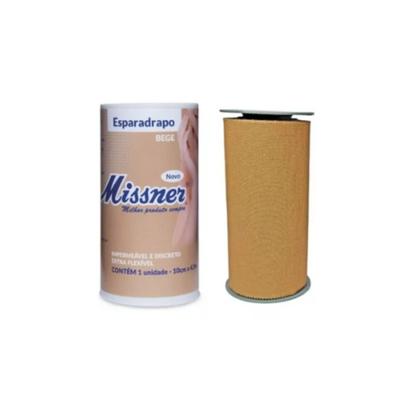 Imagem de Esparadrapo Impermeável Bege 10cm x 4,5m Missner - Kit 6 unidades