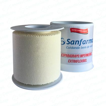 Imagem de Esparadrapo Impermeável Branco Sanfarma 50mmx4,5m 12 Unid