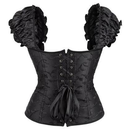 Imagem de Espartilho Corpete Corset Bordado Cinta Modela Cintura Alça