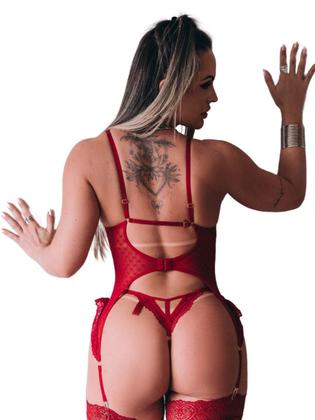 Imagem de Espartilho Sensual com Bojo Feito em Tule Poá e com Alças ajustáveis 