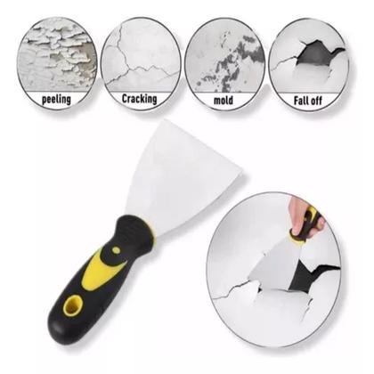 Imagem de Espátula Aço Inox Cabo Poliamida 4 Polegadas 102 mm Drywall