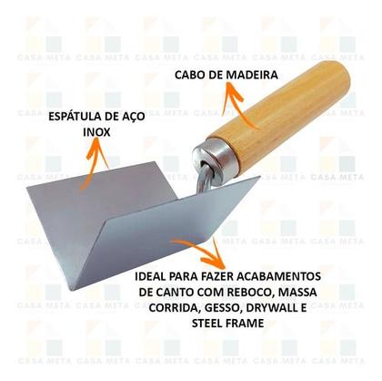 Imagem de Espatula Canto Interno Desempenadeira Aço Inox Gesso