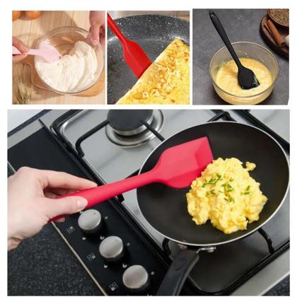 Imagem de Espátula Colher Silicone Mexer Panela Cozinha Cinza 28cm