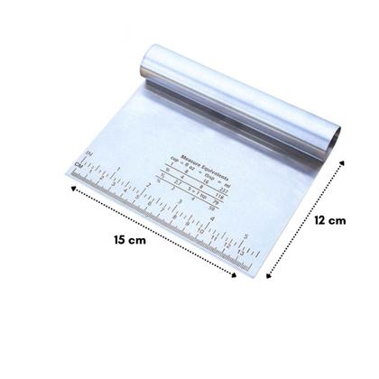 Imagem de Espátula Em Inox Raspador De Massa Corta Massa Legumes Com Medidor