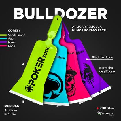 Imagem de Espátula Escavadeira Insulfilm Bulldozer 38cm Com Borracha Envelopamento Película Poker Tool