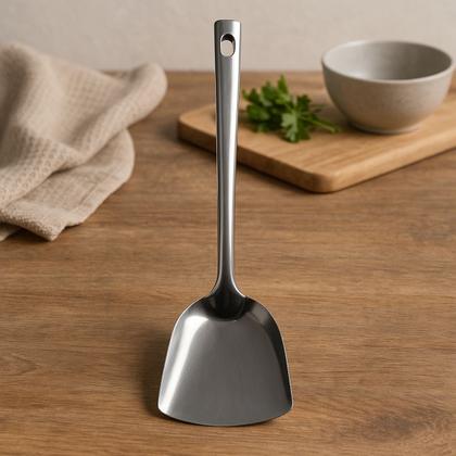 Imagem de Espátula Inox Utensílio De Cozinha Em Metal Fritura 31cm