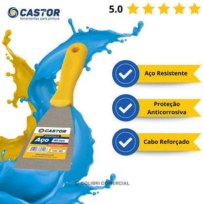 Imagem de Espátula Multiuso de Aço 80mm Cabo Plástico - Série 490  Castor