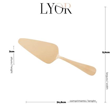 Imagem de Espátula Para Bolo Torta Aço Inox Positano Lisa 25cm Dourada