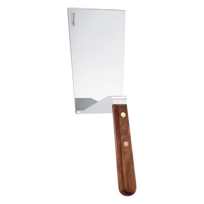 Imagem de Espátula Plancha triangular com alça de madeira de nogueira de 15 cm