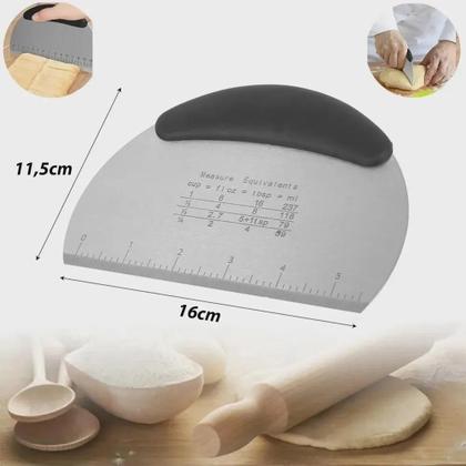 Imagem de Espátula Raspador Meia Lua Profissional Inox Multiuso Massas