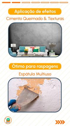 Imagem de Espátula Retangular 25 cm Inox Rígido Gesso Drywall Cabo Emborrachado Massa Corrida Multiuso Obras Pintor Gesseiro