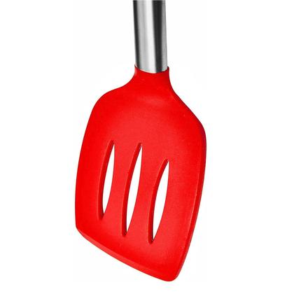 Imagem de Espatula Vazada Silicone Utensilio Cozinha Inox Mimo Style