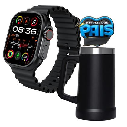 Especial Pais Smartwatch Série 9 Ultra + Caneca Térmica inox + 2 Pulseiras + seu Pai vai amar! - Hiwatch Imagem de Especial Pais Smartwatch Série 9 Ultra + Caneca Térmica inox + 2 Pulseiras + seu Pai vai amar!