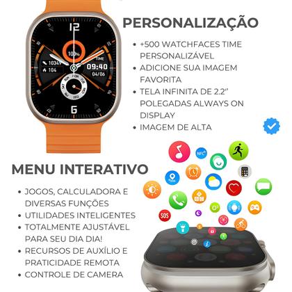 Especial Pais Smartwatch Série 9 Ultra + Caneca Térmica inox + 2 Pulseiras + seu Pai vai amar! - Hiwatch Imagem de Especial Pais Smartwatch Série 9 Ultra + Caneca Térmica inox + 2 Pulseiras + seu Pai vai amar!