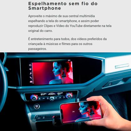 Imagem de Espelhamento PlayToAir+ A4 2019 a 2022 com CarPlay