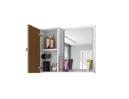 Imagem de Espelheira para Banheiro 1 Porta 2 Prateleiras Gênova