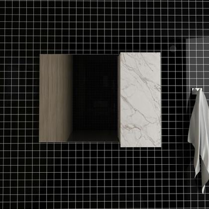 Imagem de Espelheira para Banheiro 1 Porta 80cm Multimóveis CR10082 Mármore Branco
