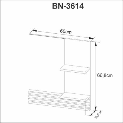 Imagem de Espelheira para banheiro 60cm BN3614 Tecnomóbili
