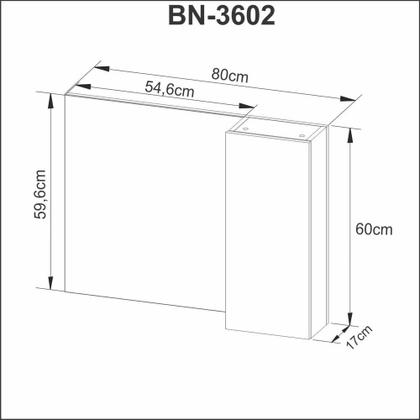 Imagem de Espelheira para Banheiro 80cm BN3602 Tecnomóbili
