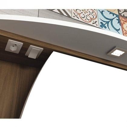 Imagem de Espelheira para Banheiro com LED 1 Porta 3 Prateleiras Duna Branco