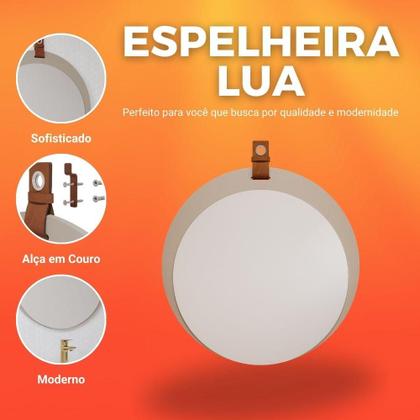 Imagem de Espelheira Para Decoração De Banheiro, Quarto, Sala, Escritório Mdf 60x60Cm Lua Mgm