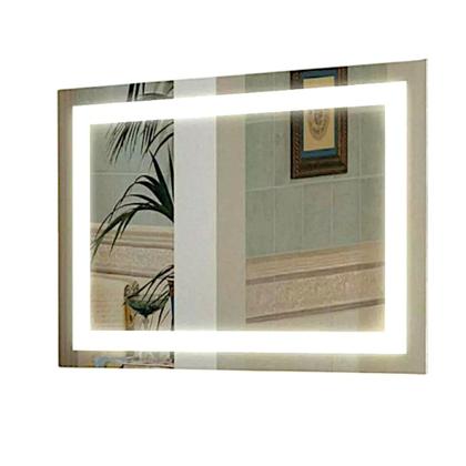 Imagem de Espelho 4mm Led 80x60 cm LED 3 CORES Botão Touch Luz Ajustável Dimerizável retangulo quadrado luz frontal iluminado 60x80