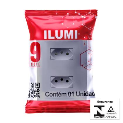 Imagem de Espelho 4x2 Com Tomada Dupla 10A Monobloco Bivolt I9 Ilumi