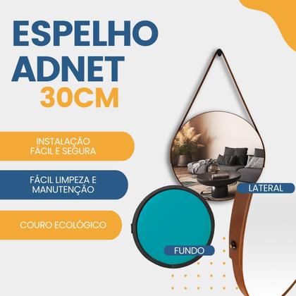Imagem de Espelho Adnet Redondo 30cm Kit com 2 unidades para Banheiro Quarto Sala