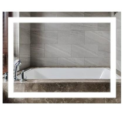 Imagem de Espelho Banheiro Led 3 cores 80x70 horizontal ou 70x80 vertical retangular Bivolt 80 x 70 Touch Luz tecla touch Ajustável iluminado