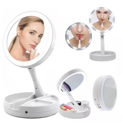 Imagem de Espelho Camarim Led Luz Usb Penteadeira Aumento