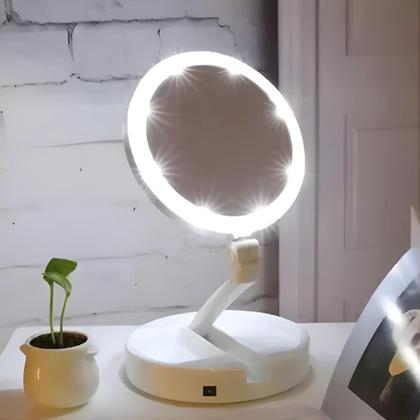 Imagem de Espelho com Led Facial Camarim Articulado Porta Maquiagem