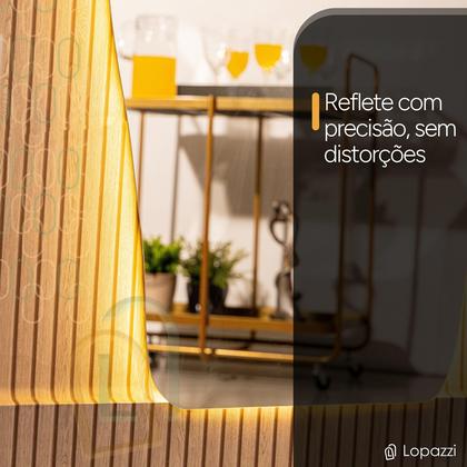 Imagem de Espelho Corpo Inteiro Grande Organico LED 3 cores Industrial 150x40 Quarto Loja Sala