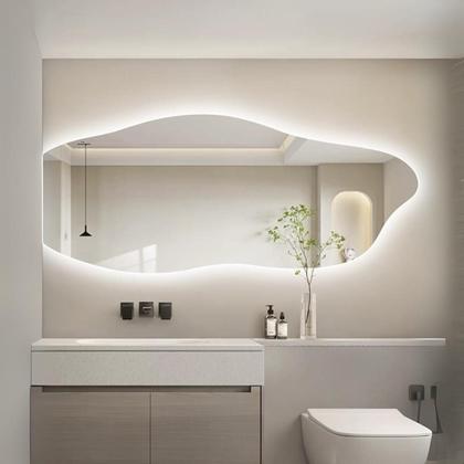 Imagem de Espelho Corpo Inteiro Grande Organico LED 3 cores Industrial 150x40 Quarto Loja Sala