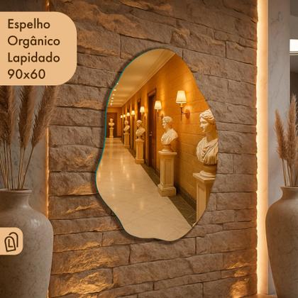 Imagem de Espelho Corpo inteiro Orgânico grande Decorativo Banheiro Sala Quarto 70x50