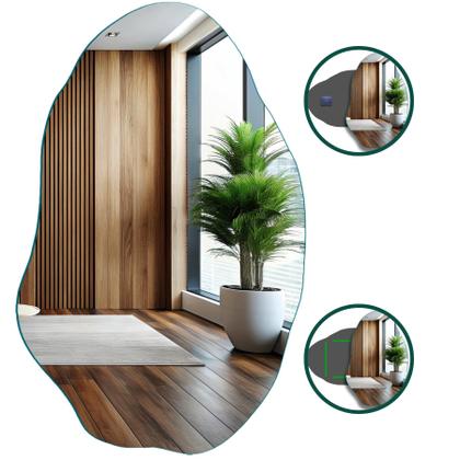 Imagem de Espelho Corpo inteiro Orgânico grande Decorativo Banheiro Sala Quarto 70x50