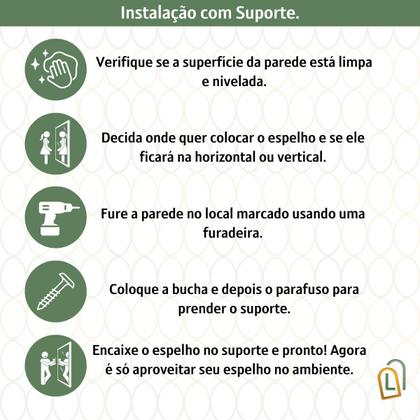 Imagem de Espelho Corpo inteiro Orgânico grande Decorativo Banheiro Sala Quarto 70x50