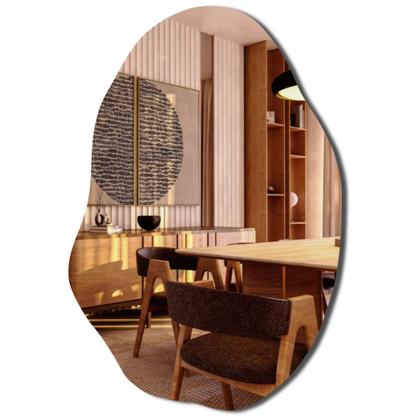 Imagem de Espelho Corpo inteiro Orgânico grande Decorativo Banheiro Sala Quarto 70x50