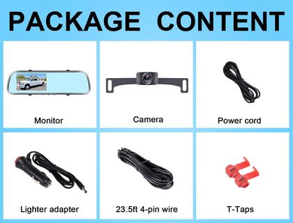 Imagem de Espelho de câmera de backup HD 1080P AMTIFO A1 para carro e caminhão SUV