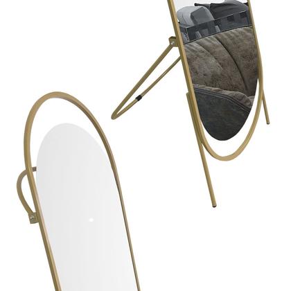 Imagem de Espelho de Chão Glam com Suporte 43cm X 153cm Oblongo Dourado