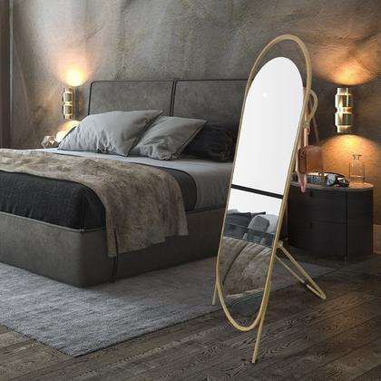 Imagem de Espelho de Chão Glam com Suporte 43cm X 153cm Oblongo Dourado