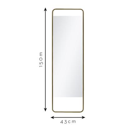 Imagem de Espelho de Corpo Reto Fit 150x43cm Retangular Dourado