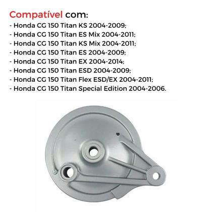 Imagem de Espelho de freio traseiro CG 150 Titan ES / KS / MIX / ESD / EX / FLEX 2004 até 2011 Cobreq - 0003-EP