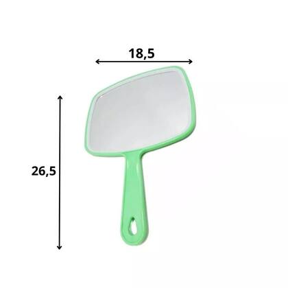 Imagem de Espelho de Mão Quadrado para Maquiagem Profissional 26,5cm