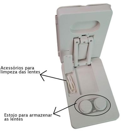 Imagem de Espelho de Maquiagem BSL3895 LED 3 Cores Dobrável Branco AB Mídia