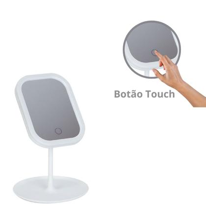 Imagem de Espelho de maquiagem led desktop luz de preenchimento mesa de espelho doméstico dobrável e portátil