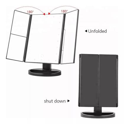 Imagem de Espelho De Mesa 22 Led Com Aumento Para Maquiagem Giratório Iluminador Facial